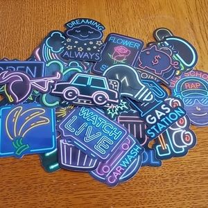 30 Piece Neon Look Stickers